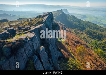 Die Kakerlaken, ein gritstone zutage, in der Staffordshire Moorlands Bereich des Peak District National Park Stockfoto