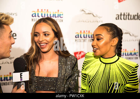 London, Großbritannien. 10.Oktober 2018. Leigh-Anne Pinnock & Jade Thirlwall am VIRGIN HOLIDAYS HALTUNG AWARDS POWERED BY JAGUAR in Roundhouse, Chalk Farm Road, Camden Town, London Am 11. Oktober 2018. Credit: Tom Rose/Alamy leben Nachrichten Stockfoto