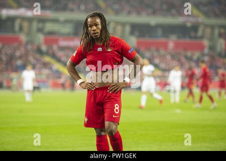 Katowice, Polen. 11 Okt, 2018. Portugals Spieler Renato Sanches während des Spiels zwischen Polen und Portugal für die UEFA Nationen Liga gesehen, an Slaski Stadion in ChorzÃ³w, Polen. Final Score: Polen 2-3 Portugal Quelle: Diogo Baptista/SOPA Images/ZUMA Draht/Alamy leben Nachrichten Stockfoto