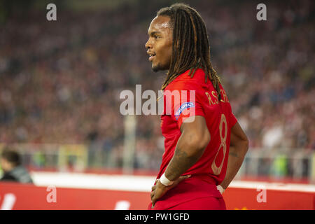 Katowice, Polen. 11 Okt, 2018. Portugals Spieler Renato Sanches während des Spiels zwischen Polen und Portugal für die UEFA Nationen Liga gesehen, an Slaski Stadion in ChorzÃ³w, Polen. Final Score: Polen 2-3 Portugal Quelle: Diogo Baptista/SOPA Images/ZUMA Draht/Alamy leben Nachrichten Stockfoto