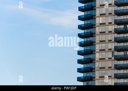 10-2018 Manhattan, New York. Balkone auf Appartement Gebäude in Williamsburg. Foto: © Simon Grosset Stockfoto