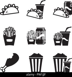 Tacos und Pop Corn Stock Vektor