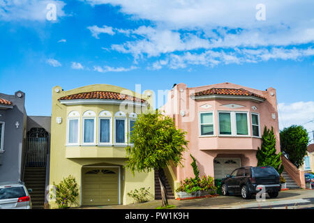 Häuser in einem Wohnviertel in San Francisco, Kalifornien Stockfoto