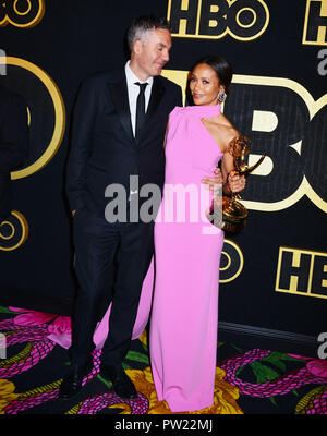 Ol Parker, Thandie Newton 108 kommt an HBO Post Emmy Awards Rezeption auf der Plaza an der Pacific Design Center am 17. September 2018 in Los Angeles, Kalifornien Stockfoto