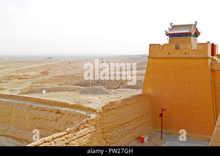 Ein Fort auf Jiayuguan Pass Jiayuguan, Stadt, Provinz Gansu, China. Stockfoto