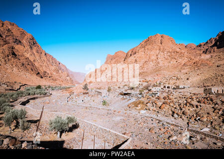 Ägyptischen Landschaft, Bedouin Village in der Wüste Stockfoto