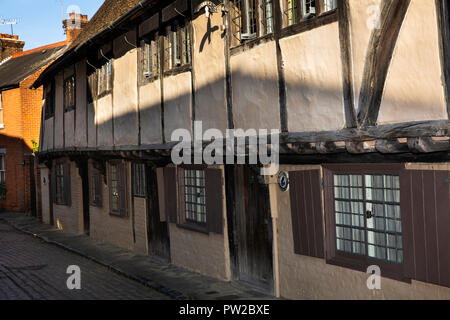 UK, Kent, Canterbury, alle Heiligen Lane, alle Heiligen, Gericht, alte Holz gerahmt Gebäude Stockfoto