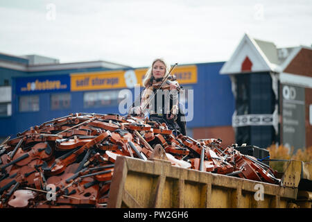 Oktober, 2018. Liverpool, Großbritannien. Zum letzten Mal irgendwo in der Welt Die "Riesen" auf den Straßen von Liverpool als Teil der "Liverpool's Dream'. Stockfoto