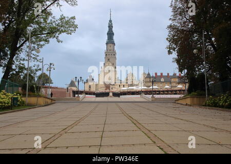 Blick auf das Kloster Jasna Gora in Czestochowa, Polen, berühmter Wallfahrtsort des Katholizismus. Stockfoto