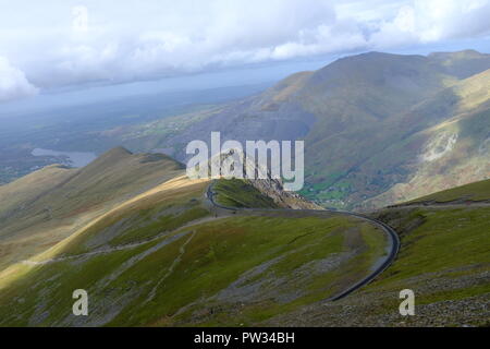 Berg Snowdon in Wales, Großbritannien Stockfoto