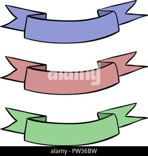 Ribbon Banner. Farbige hand Skizze Stock Vektor