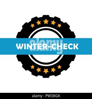 Winter Autoreifen winter Check auf weißem Hintergrund Vektor-illustration isoliert Stock Vektor