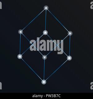 Abstrakte glühende Cube Stock Vektor