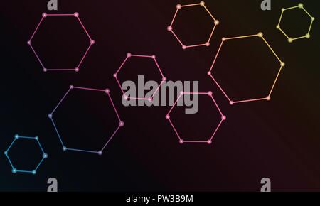 Chemie hexagon Moleküle Stock Vektor