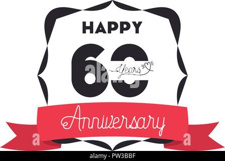 Nummer 60 für Jubiläum Karte Symbol Stock Vektor
