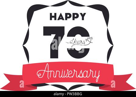 Nummer 70 für Jubiläum Karte Symbol Stock Vektor