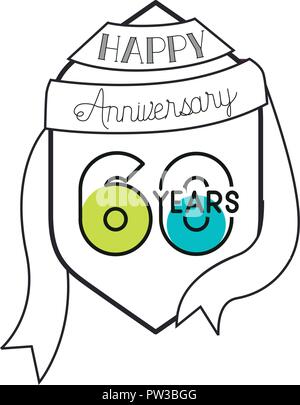 Nummer 60 für Jubiläum Karte Symbol Stock Vektor