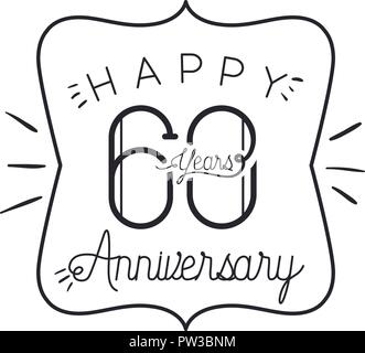 Nummer 60 für Jubiläum Karte Symbol Stock Vektor