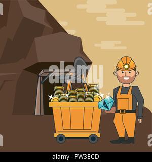 Bitcoin Mining cartoons Stock Vektor