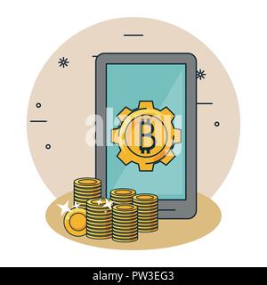 Bitcoin Mining cartoons Stock Vektor