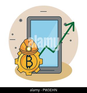 Bitcoin Mining cartoons Stock Vektor