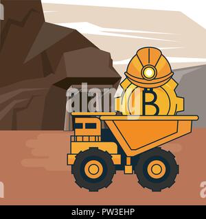 Bitcoin Mining cartoons Stock Vektor
