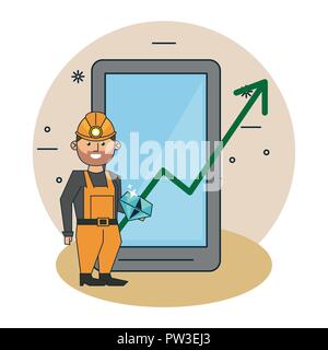 Bitcoin Mining cartoons Stock Vektor