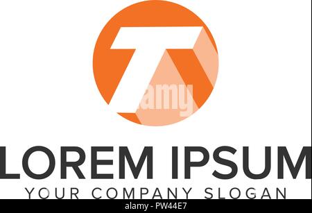 Buchstaben T Kreis shadow Logo. negative Space Design Konzept Vorlage. voll editierbar Vektor Stock Vektor