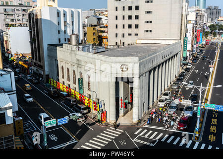 20. Februar 2018, Tainan Taiwan: Antenne Blick von oben auf das Land Bank neoklassischen Gebäude im Stil der 1928 in Tainan Taiwan Stockfoto