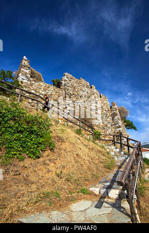 Bis zu Kastro ('Castle'), Skopelos Stadt, Insel Skopelos, Nördliche Sporaden, Magnessia, Thessalien, Griechenland. Stockfoto