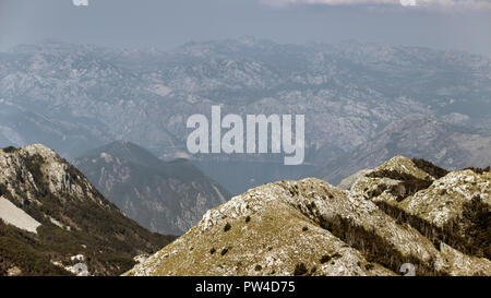 Nationalpark Lovcen, Montenegro - Landschaft gesehen vom Berg Lovcen Stockfoto