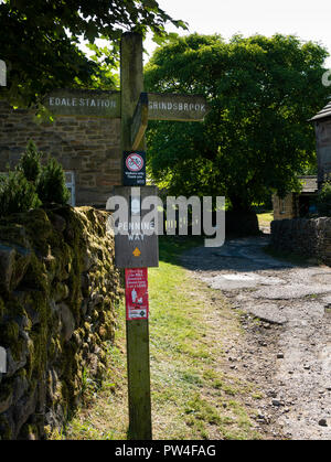 Start der Pennine Way, Morley, Hope Valley, Nationalpark Peak District, Derbyshire, England. Stockfoto