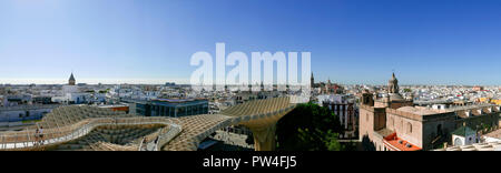 Blick von der Metropol Parasol, Sevilla, Andalusien, Spanien. Stockfoto