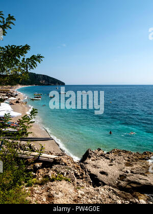 Dhermi, Vlore County, der Republik Albanien. Stockfoto