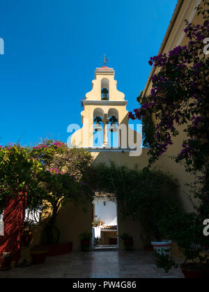 Paleokastritsa Kloster (St. Maria) Paleokastritsa, Korfu, Ionische Inseln, Griechenland. Stockfoto