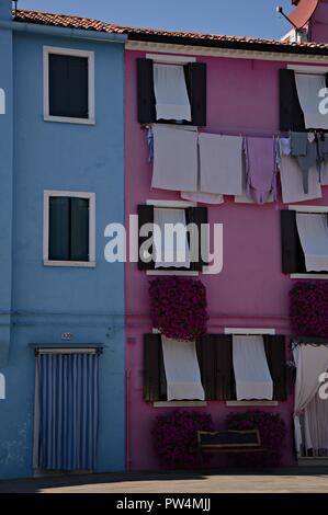 Bunte Häuser in Insel Burano Stockfoto