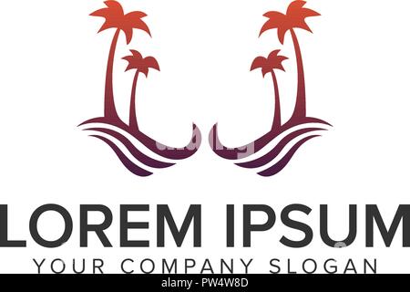 Palm Tree urlaub Logo Logo. Stock Vektor