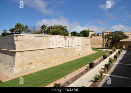 Die Walled, befestigte Stadt Mdina in Malta Stockfoto