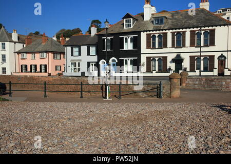 Budleigh Salterton Strandpromenade, East Devon, England, Großbritannien Stockfoto