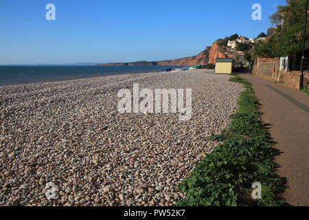 Budleigh Salterton Strandpromenade, East Devon, England, Großbritannien Stockfoto