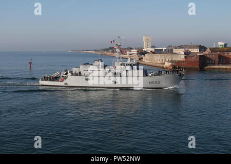 Die französische Marine Minehunter FS Céphée in Portsmouth, Großbritannien am 5. Oktober 2018, Stockfoto