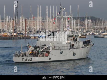 Die französische Marine Minehunter FS Céphée in Portsmouth, Großbritannien am 5. Oktober 2018, Stockfoto