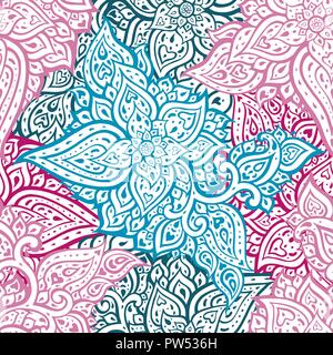 Elegante Hand gezeichnet Nahtlose Paisley Muster Stock Vektor