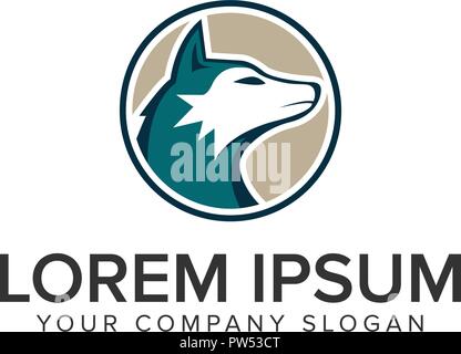 Wolf Logo Design Konzept Vorlage Stock Vektor