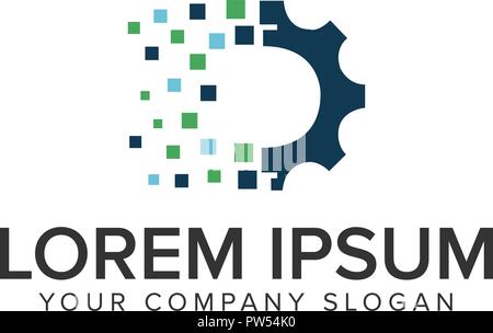 Gang pixel Logo Design Konzept Vorlage. Stock Vektor