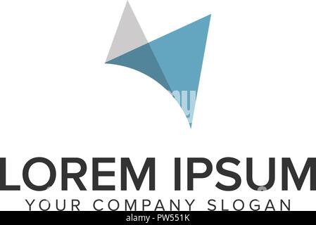 Fliegende Papier Logo Design Konzept Vorlage. Stock Vektor
