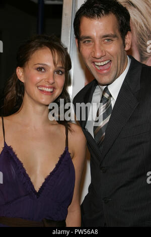 Natalie Portman und Clive Owen 11/22/04 näher Premiere @ Mann Dorf, Los Angeles, Foto von kazumi Nakamoto/Hollywood Nachrichten Leitung Datei Referenz # 33683 726 HNWPLX Stockfoto