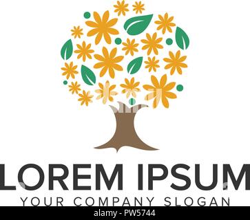 Kreative Baum Logo Design Konzept Vorlage. Stock Vektor