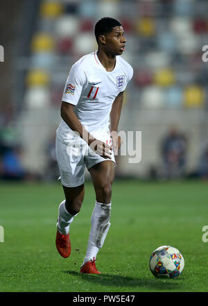 Der Engländer Marcus Rashford während des Spiels der UEFA Nations League im Stadion HNK Rijeka in Kroatien. DRÜCKEN SIE VERBANDSFOTO. Bilddatum: Freitag, 12. Oktober 2018. Siehe PA Geschichte FUSSBALL Kroatien. Bildnachweis sollte lauten: Tim Goode/PA Wire. Stockfoto