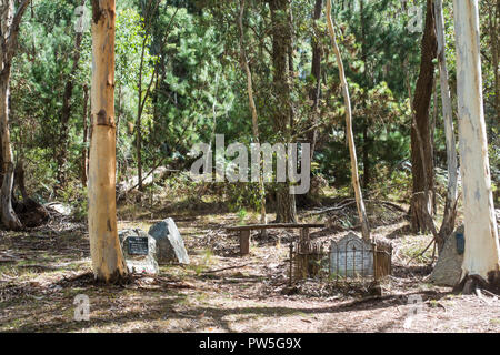 Hanging Rock historische Friedhof, NSW, Australien. Stockfoto